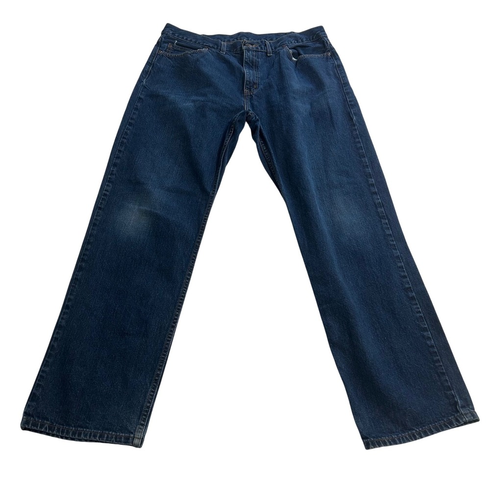 Faded Glory Relaxed Fit Mens Dark Wash Blue Denim Jeans 38x34